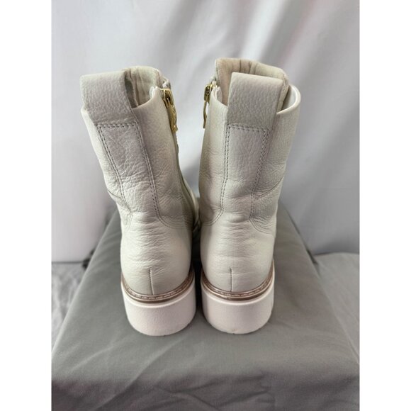 Ara Cream Leather Ankle Boots With Dual Zippers & Pull Tabs High Soft Size 5.5 - Picture 3 of 9